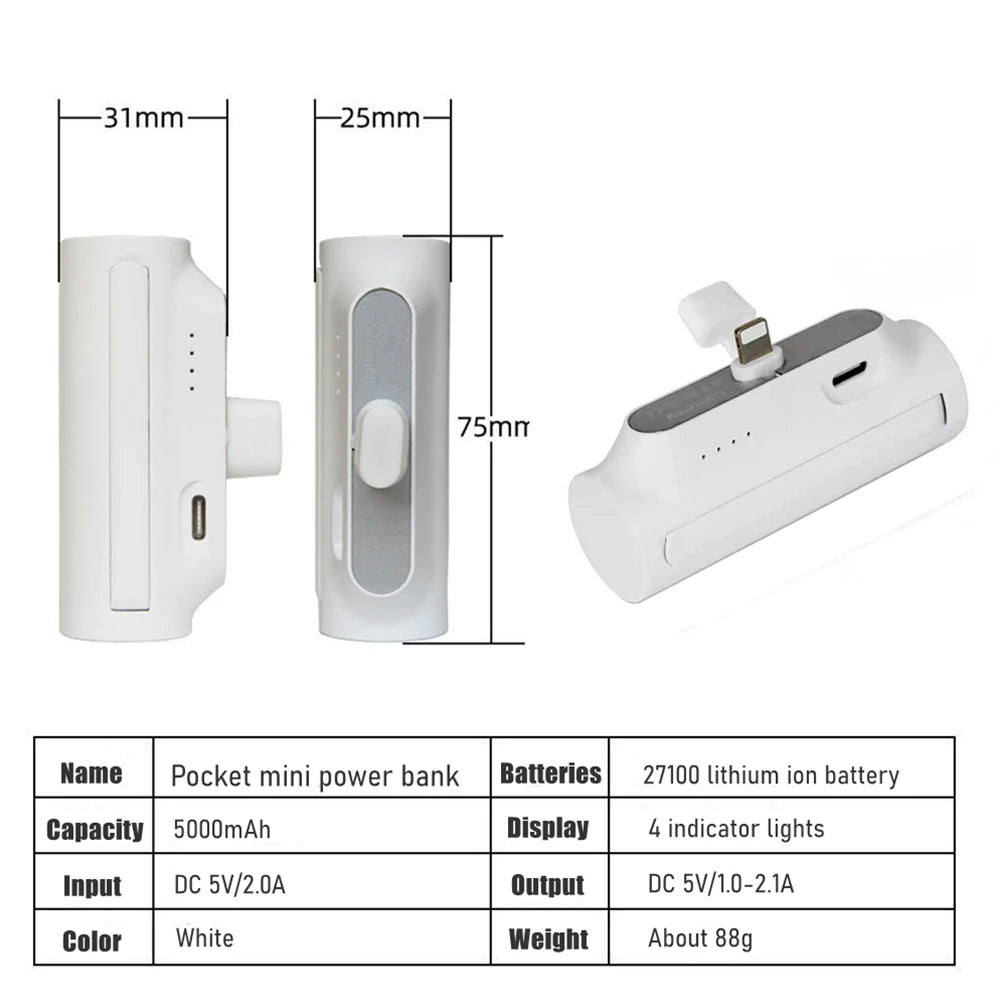 5000mah Mini Power Bank External Battery Charging Portable Powerbank For Iphone Xiaomi Samsung 3300mah Backup Battery Charger - Battery Charger Cases - AliExpress